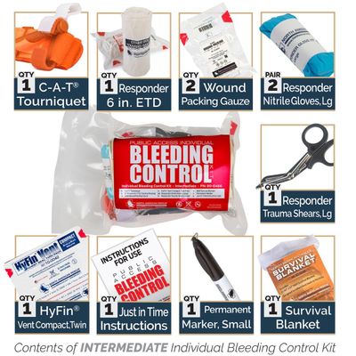 Public Access Bleeding Control Station, Intermediate, Individual-Vacuum