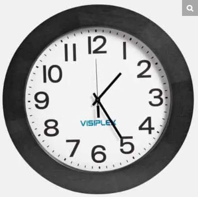 Wireless Synchronized Clock, Analog, 16″ Wood Black Frame