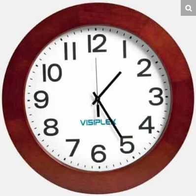 Wireless Synchronized Clock, Analog, 16″ Wood Cherry Frame