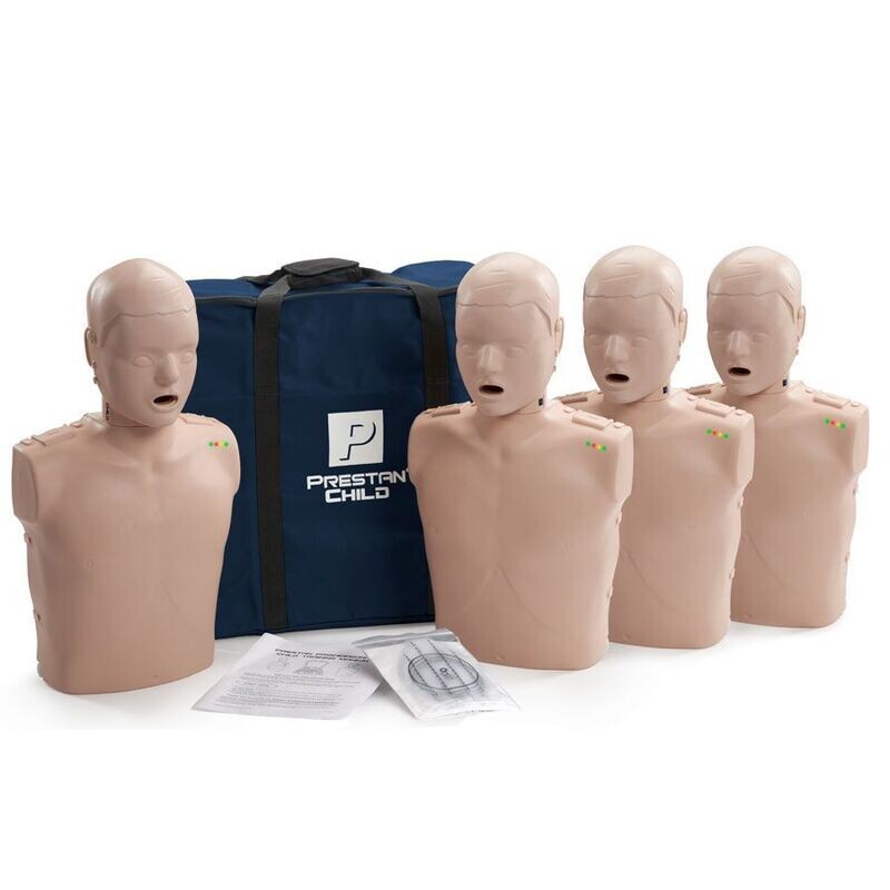 Prestan Child CPR-AED Training Manikins, 4-Pack - Medium Skin