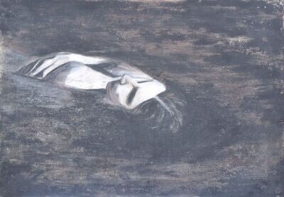Nightmare, mixed media on wood, 50x70 cm