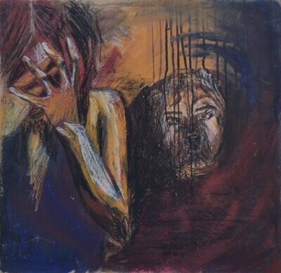 Incarnation, mixed media on wood, 70x70cm