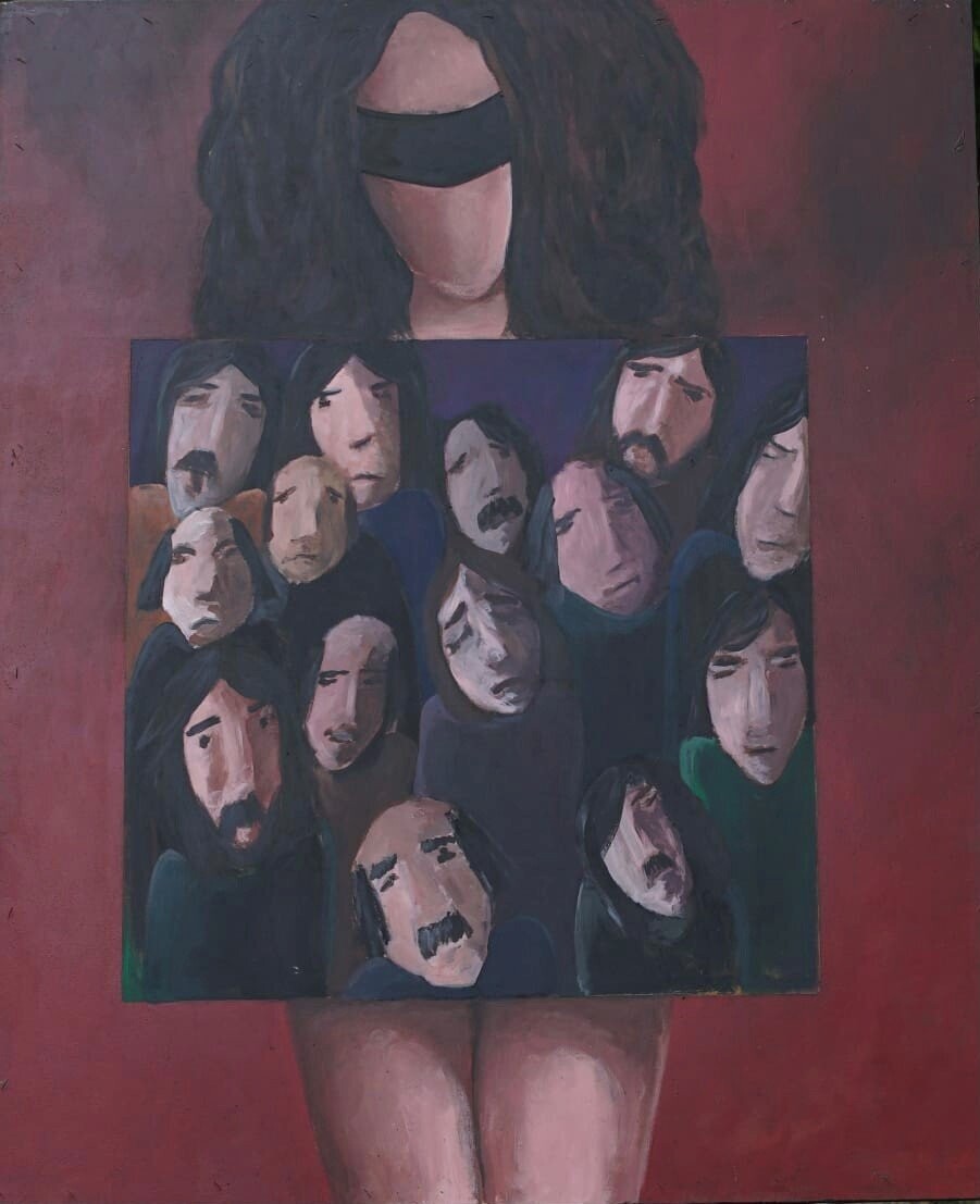 The Square, acrylic on wood, 110x90cm