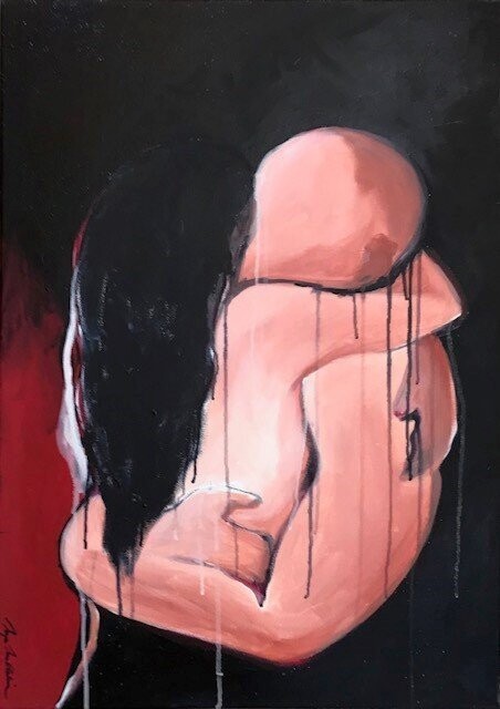 Entwined, acrylic on canvas, 70x50cm