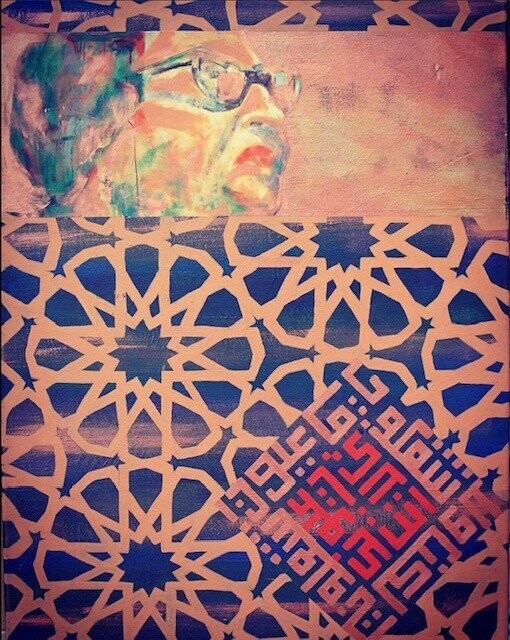Omkulthum, acrylic on canvas, 70x50cm
