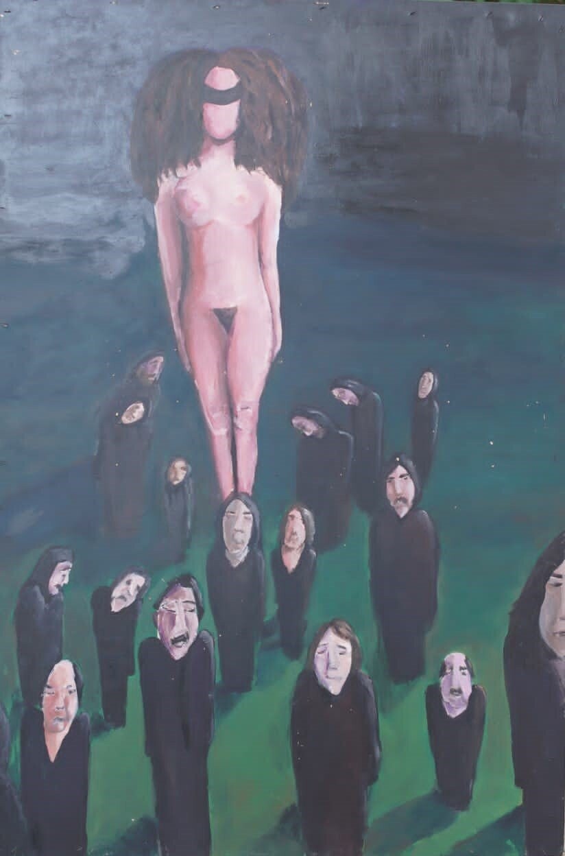 Worship 1, acrylic on wood, 120x80cm