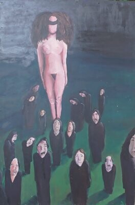 Worship 1, acrylic on wood, 120x80cm