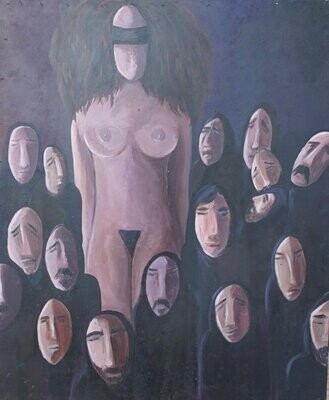 Worship 2, acrylic on wood, 110x90cm