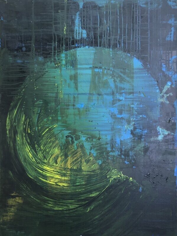 Yellow Wave, mixed media on canvas, 100x80cm