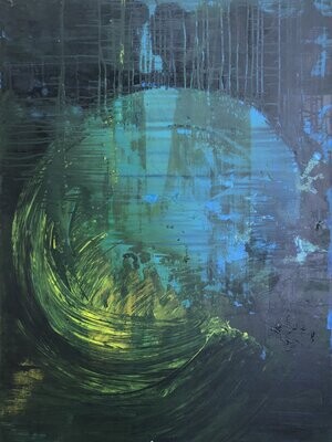 Yellow Wave, mixed media on canvas, 100x80cm