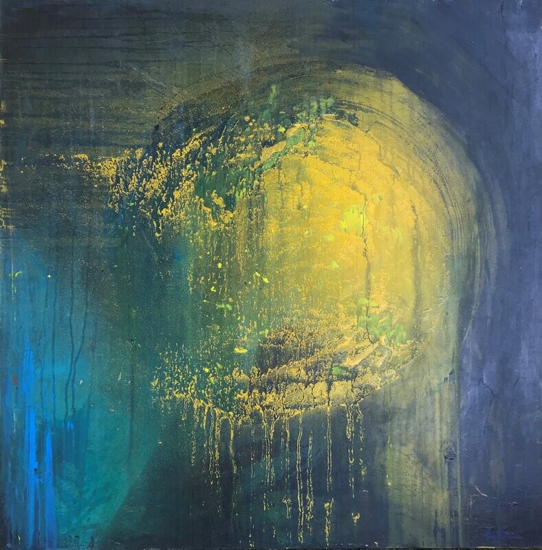 Glide of Light, mixed media on canvas, 100x100cm