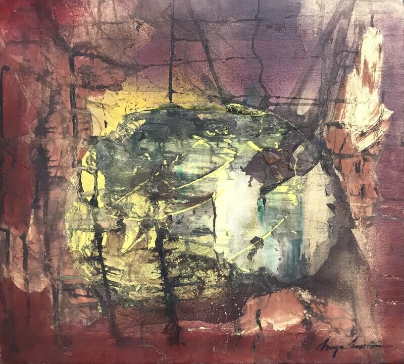 Dawn, mixed media on canvas, 45x50cm
