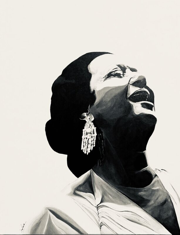 Omkulthum 2, acrylic on canvas, 150x120 cm