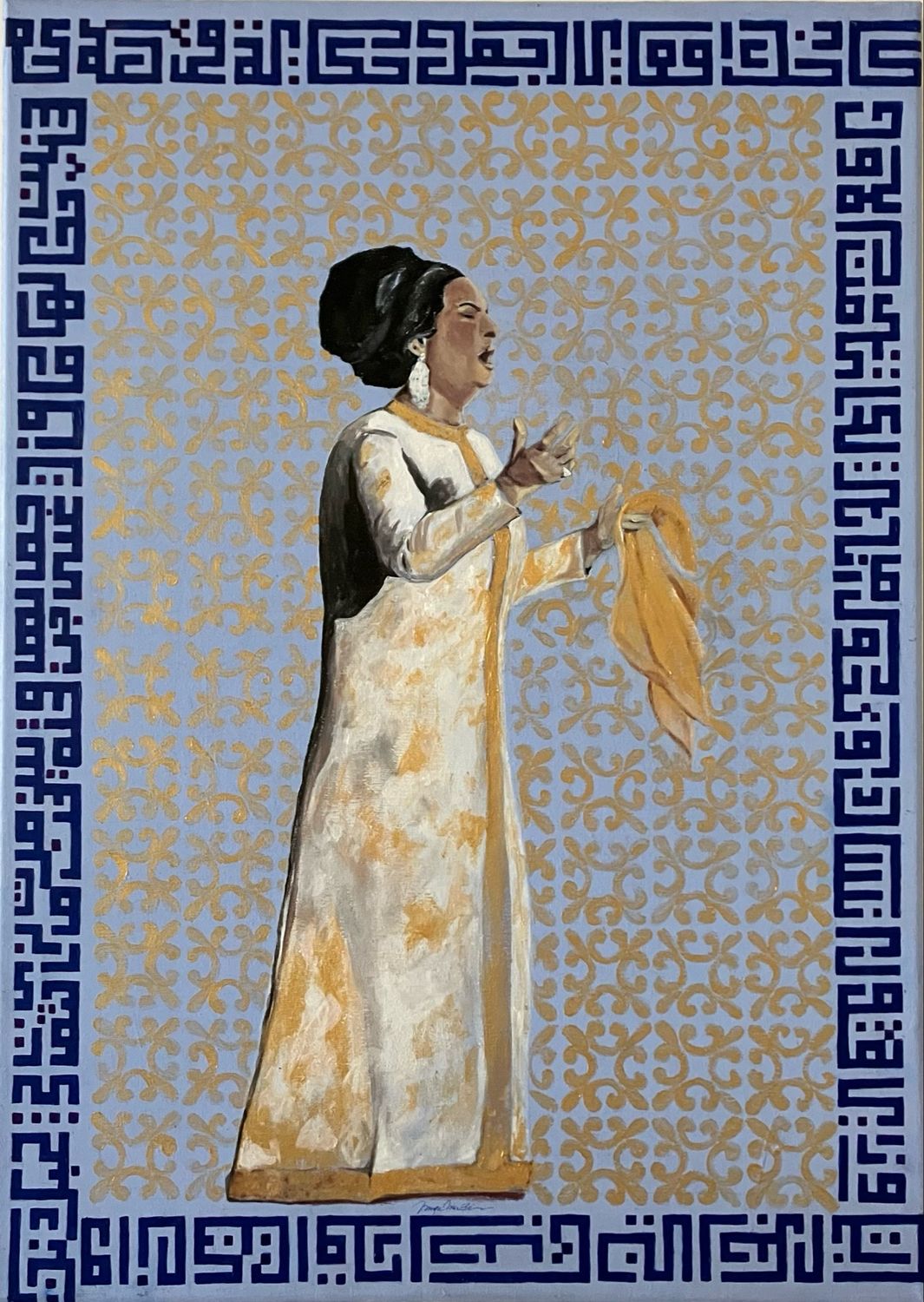 Omkulthum 3, acrylic on canvas, 70x50cm
