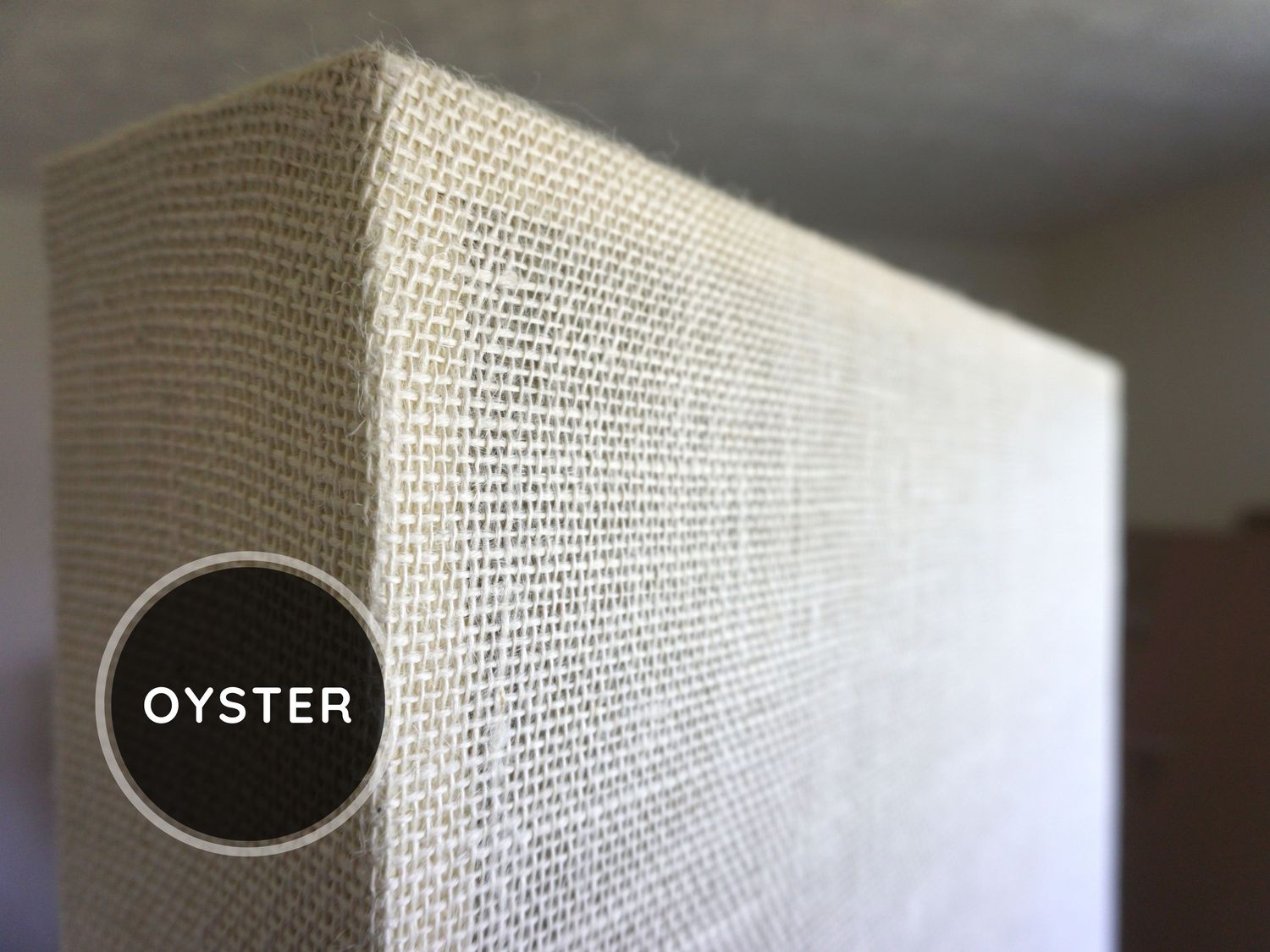 One (1) 38&#39;&#39; x 26&#39;&#39; x 2&#39;&#39; Rockwool-Absorber in Oyster Burlap + 10&#39;&#39; x 5&#39;&#39; x 1.5&#39;&#39; Wood-Bolts Accessory for Support