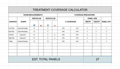 Acoustic Treatment Coverage Estimate Calculator