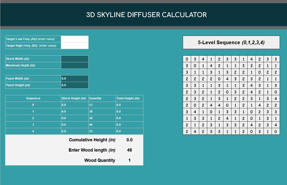 3D Skyline Diffuser Calculator