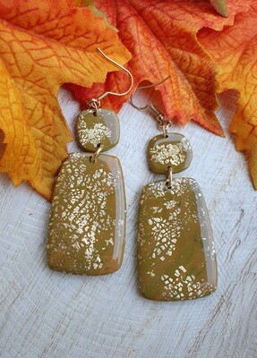 💝 Nouvelle collection Polymère 💝 B.O rectangulaires en argile Polymère  résinée pour plus d&#39;éclat 🌞 Création artisanale. Exemplaire unique.