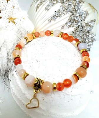 🙏 APAISEMENT/CRÉATIVITÉ/ JOIE 🙏 Très beau bracelet extensible T.standard 18,5cm. Perles naturelles en véritable Agate du Botswana. Création artisanale