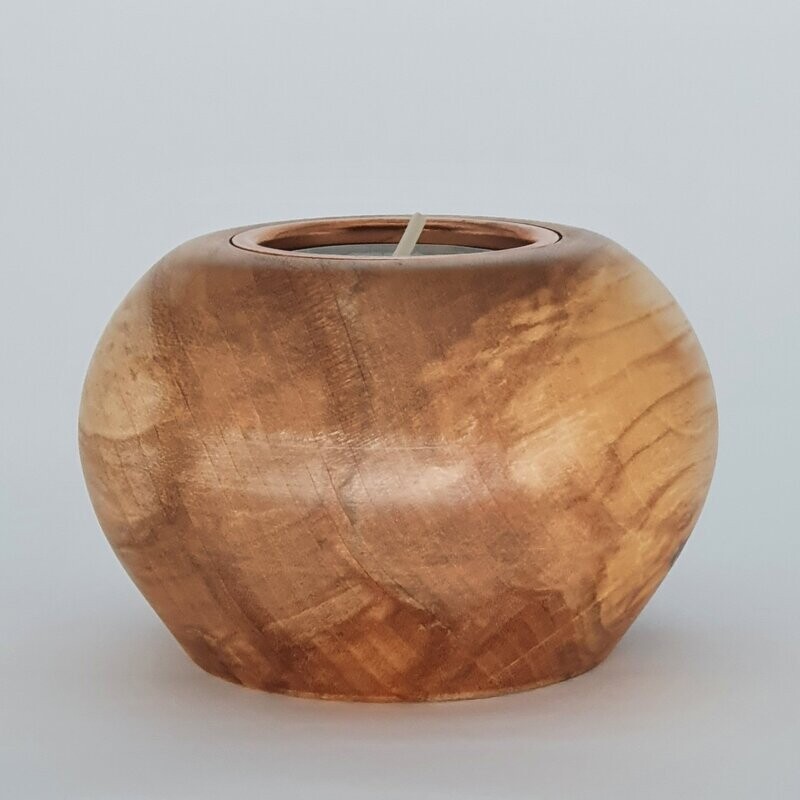 Apple Shaped Wooden Tealight Holder