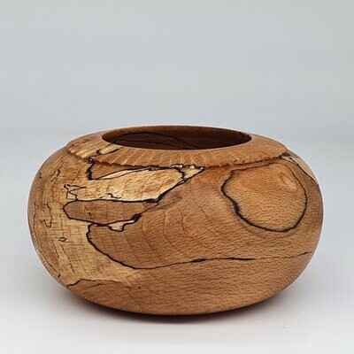 Spalted Beech Hollow Form with radial collar