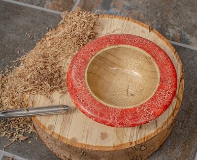 Crackled Orange Bowl