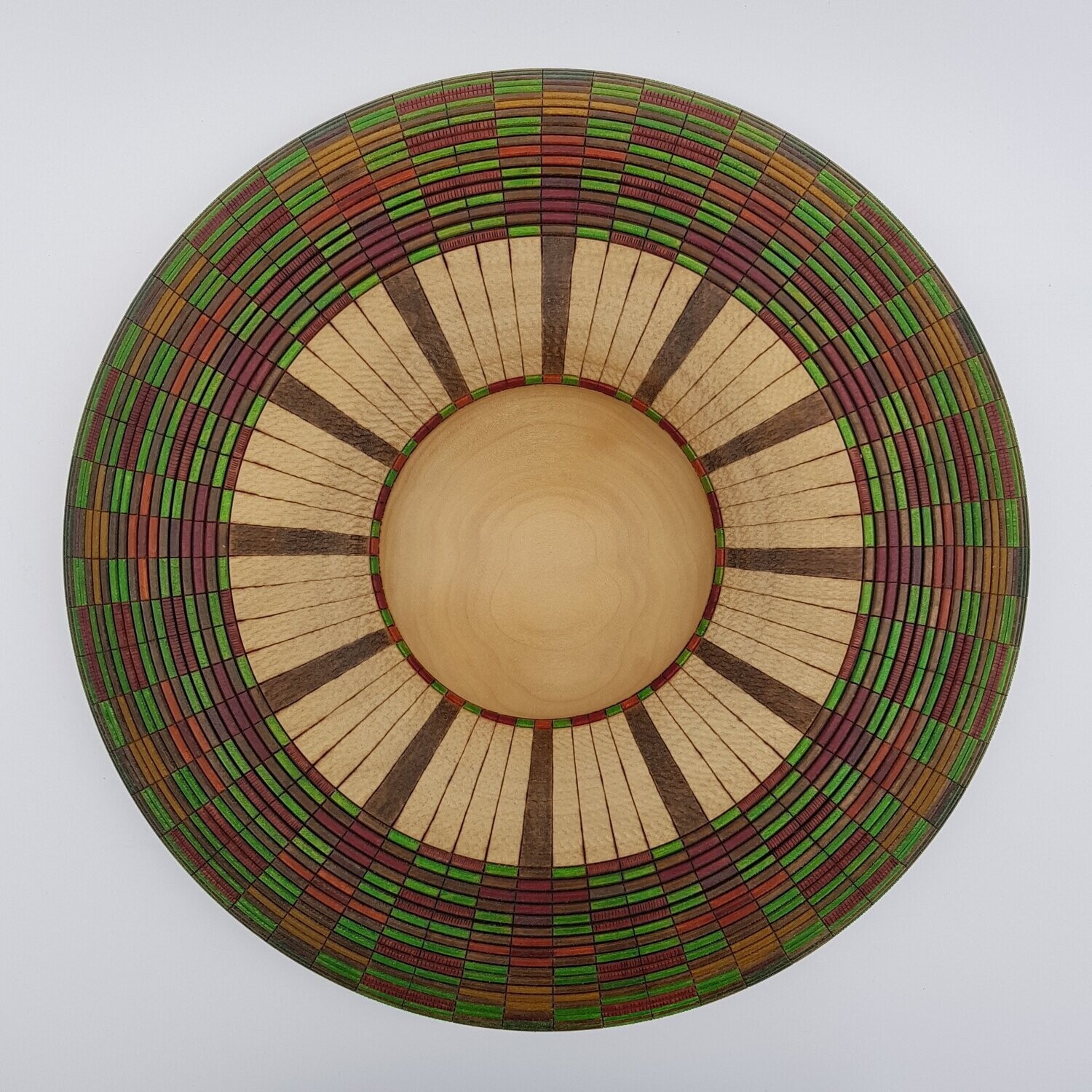 Large Wood Turned Bowl - Autumn Leaves