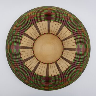 Large Wood Turned Bowl - Autumn Leaves