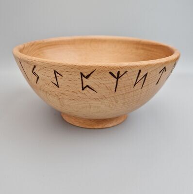 Beech Porridge Bowl with Runes