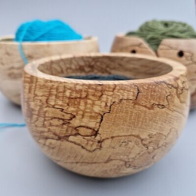 Small Yarn Bowl in Spalted Beech