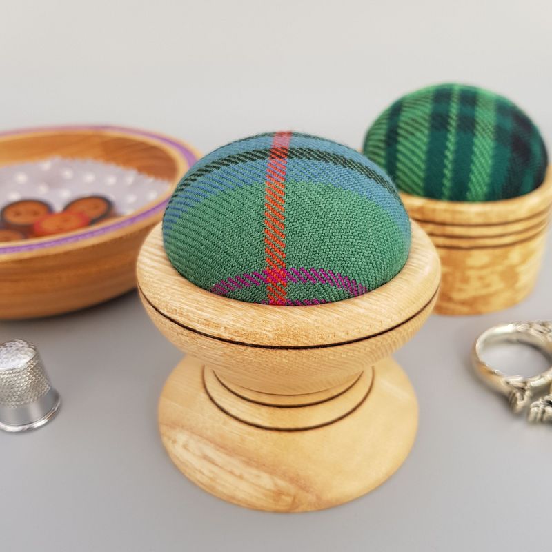 Pin Cushion - Ash with Kennedy Ancient Tartan