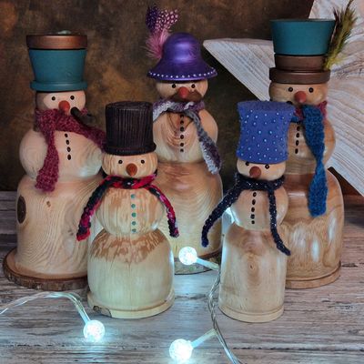 A carol of wooden snowmen