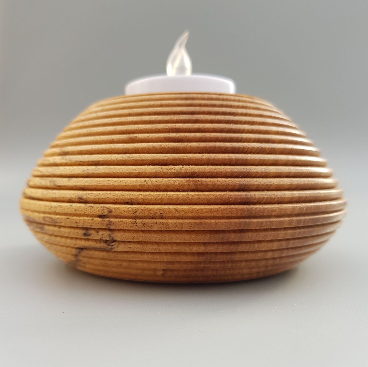 Wooden Tealight Holder - Beaded Ash