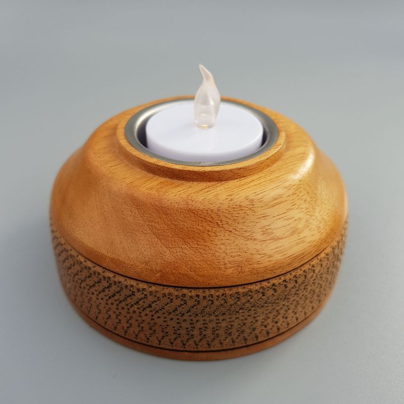 Wooden Tealight Holder - Agba