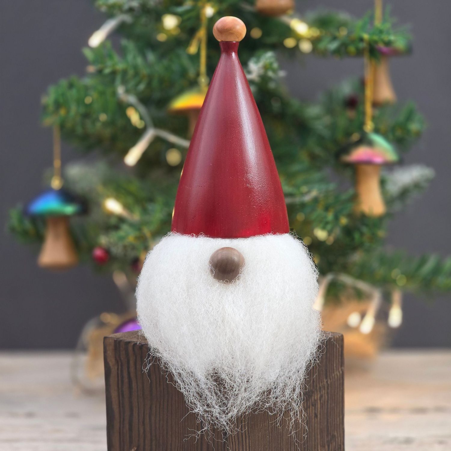 Wooden Christmas Gonk - Snaw