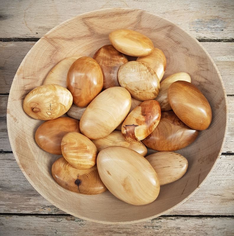 Plain Wooden Pocket Pebbles