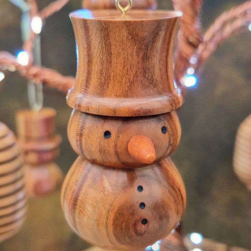 Large Wooden Snowmen Baubles