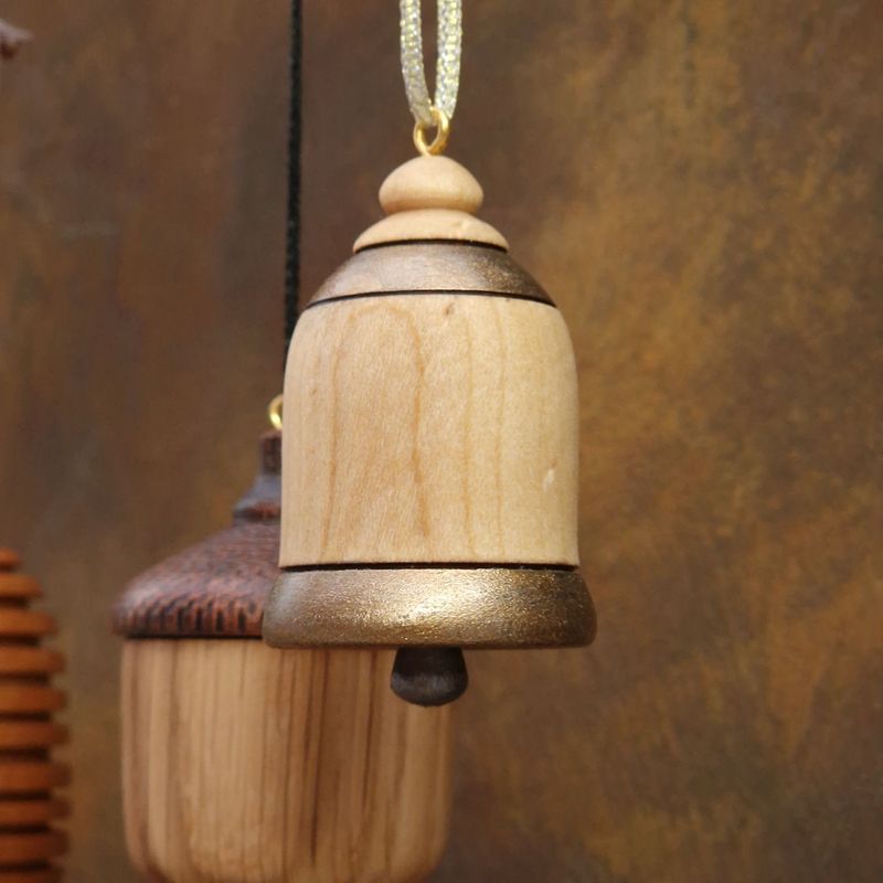 Wooden Bell Baubles
