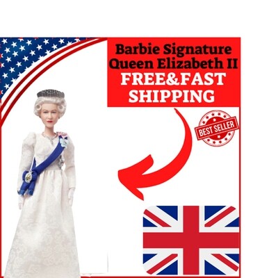 Barbie Signature Queen Elizabeth II Platinum Jubilee Toy Royalty Monarchy 11.5 Inch Doll