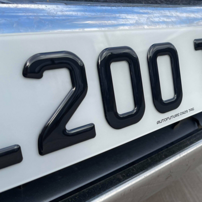 Standard size legal number plate