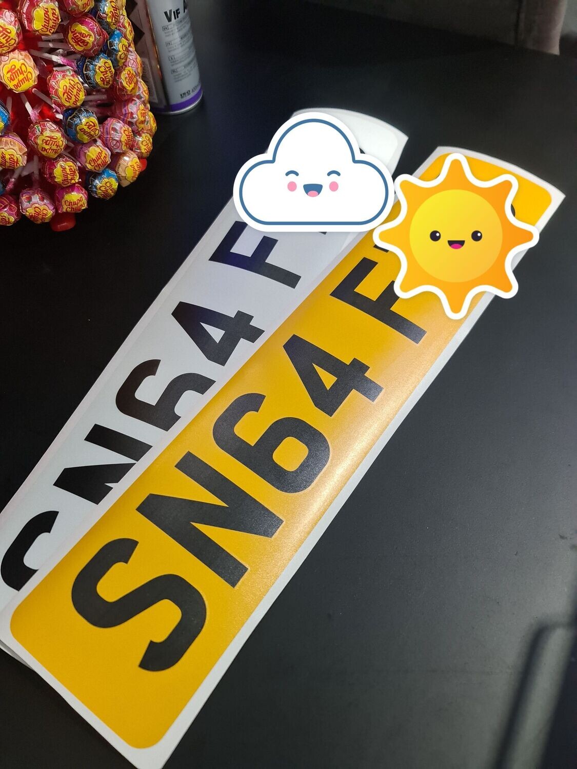 Self adhesive vinyl number plate