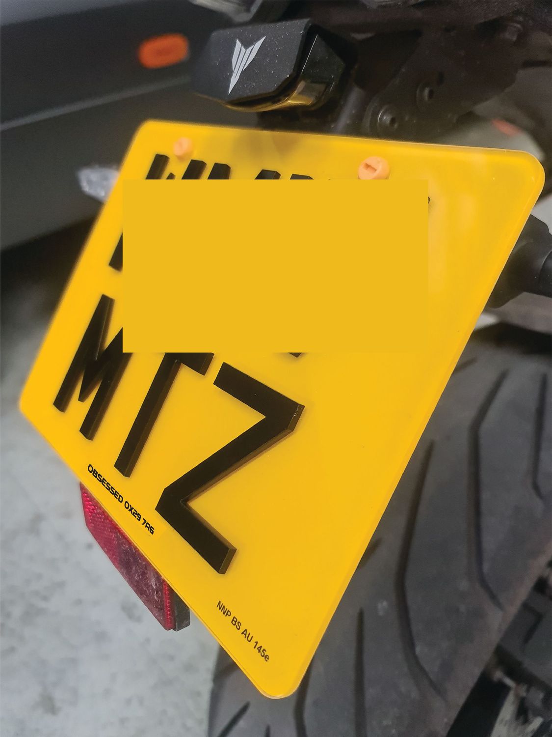 Bike show number plate