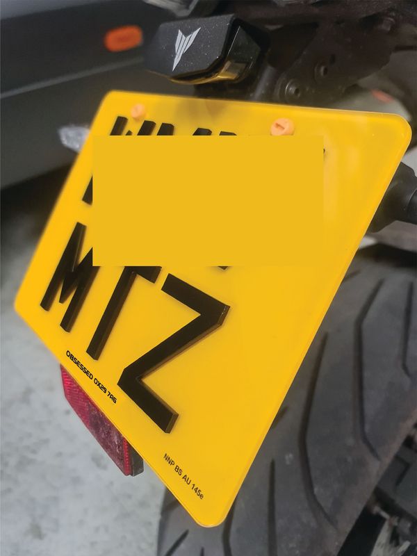 Bike show number plate