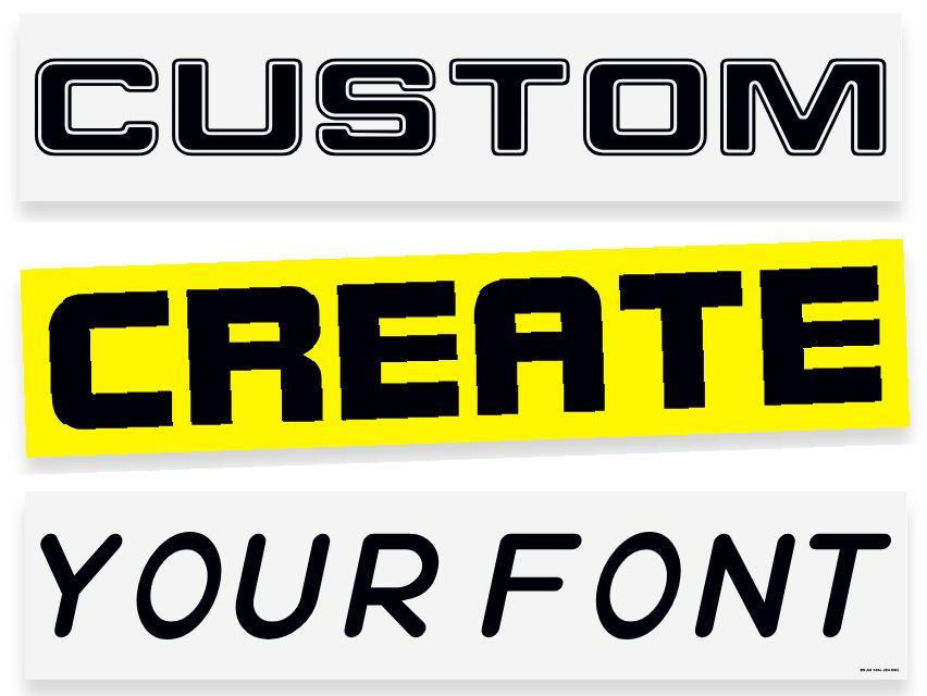Custom font printed show number plates