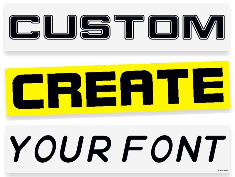 Custom font printed show number plates