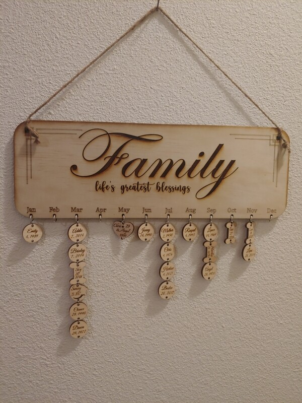 Customized Family Calendar
