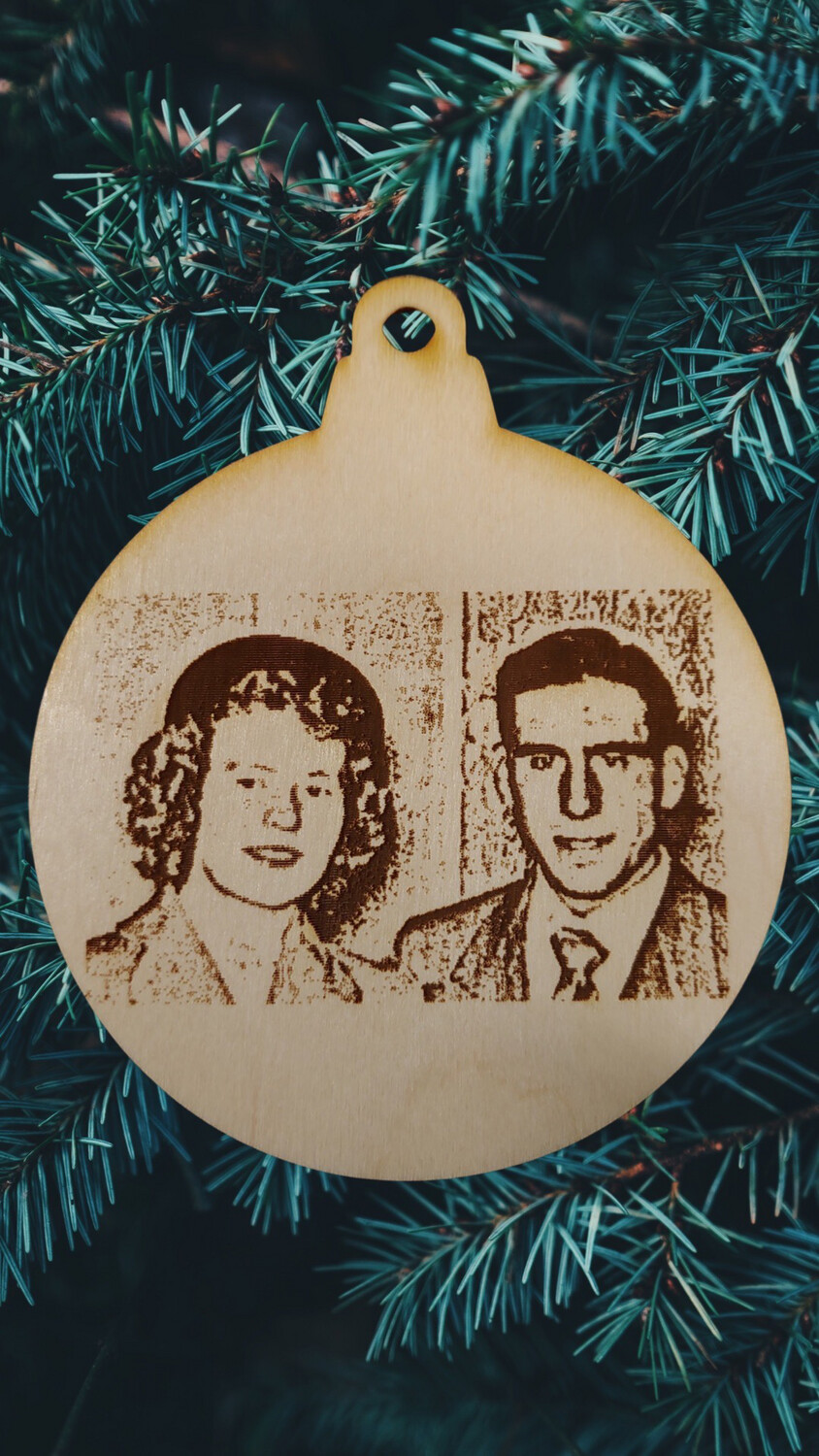 Ornament Customized Photo Wood Christmas