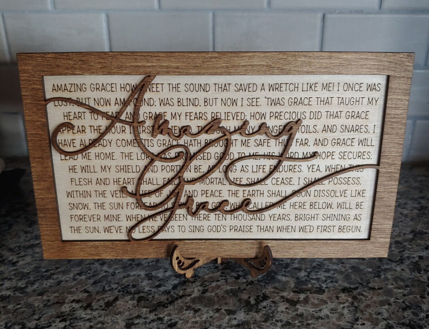 Lyrics Decor Amazing Grace; Add Custom Message