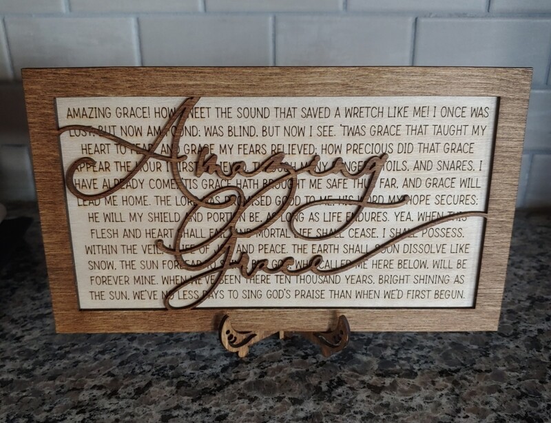 Lyrics Decor Amazing Grace; Add Custom Message