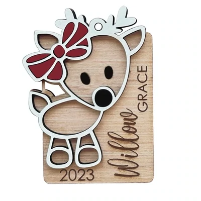 Ornament Customizable Girl - Deer